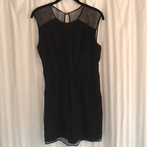 Twelfth Street black size S silk dress with lace